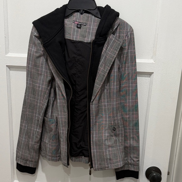 Volcom Jackets & Blazers - Volcom Gray Plaid Hooded Jacket